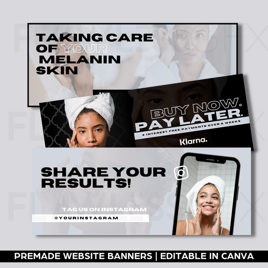 Premade Skincare Website Banners