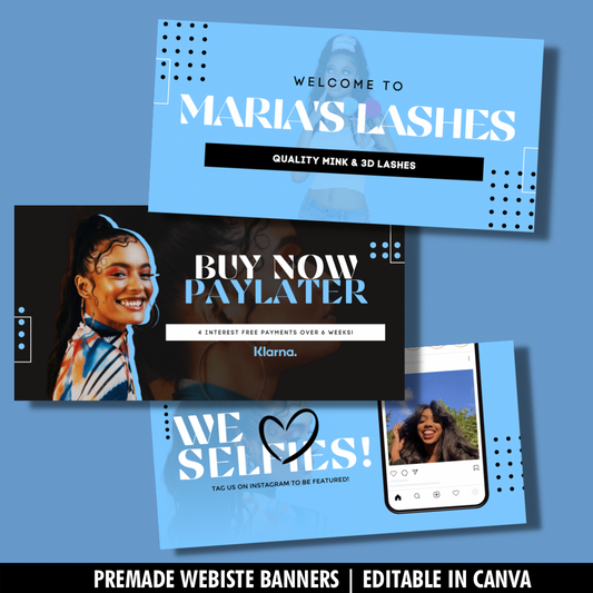 Premade Lashes Website Banners